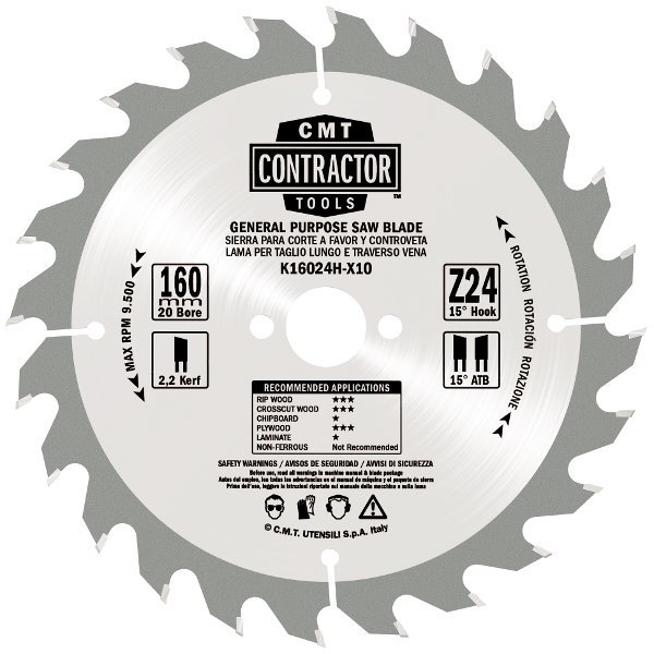 Contractor K02403 Universeel HW zaagblad "Contactor 85 x 15 x 24T