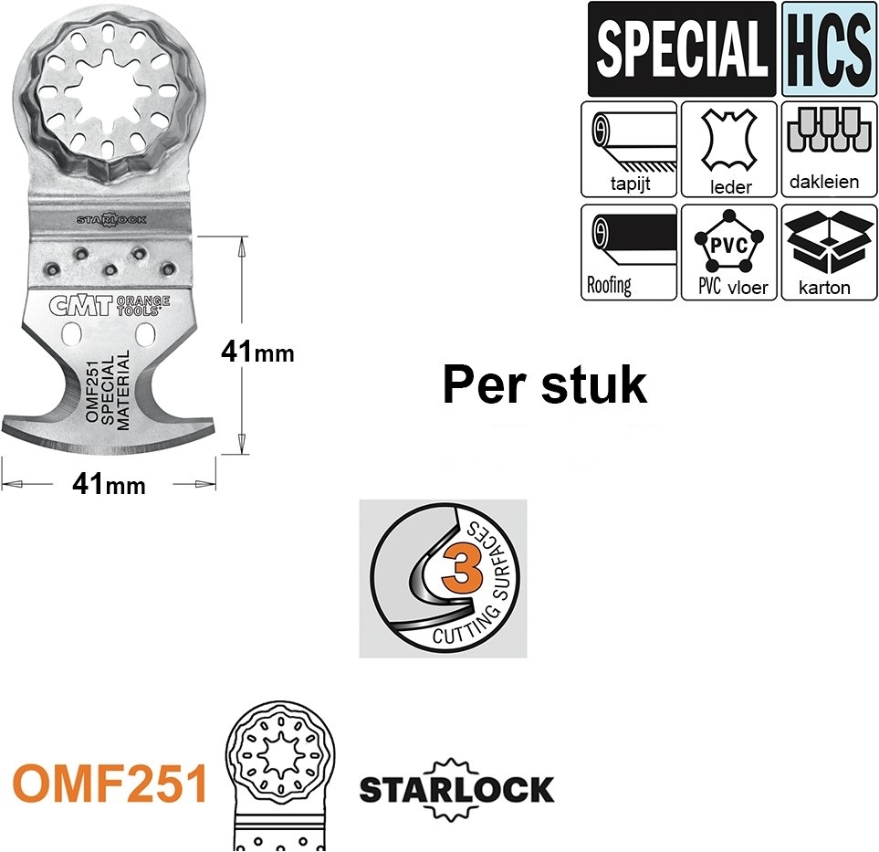 CMT OMF251-X1 Multi-mes met drie snijvlakken 41 mm 1 Stuk