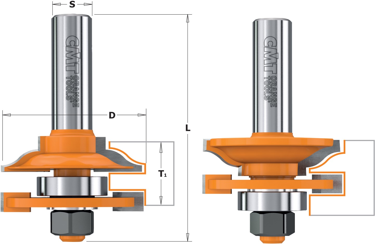 CMT 991.501.11 Profiel en conterprofielset profiel A, 44,4x71 schacht 12