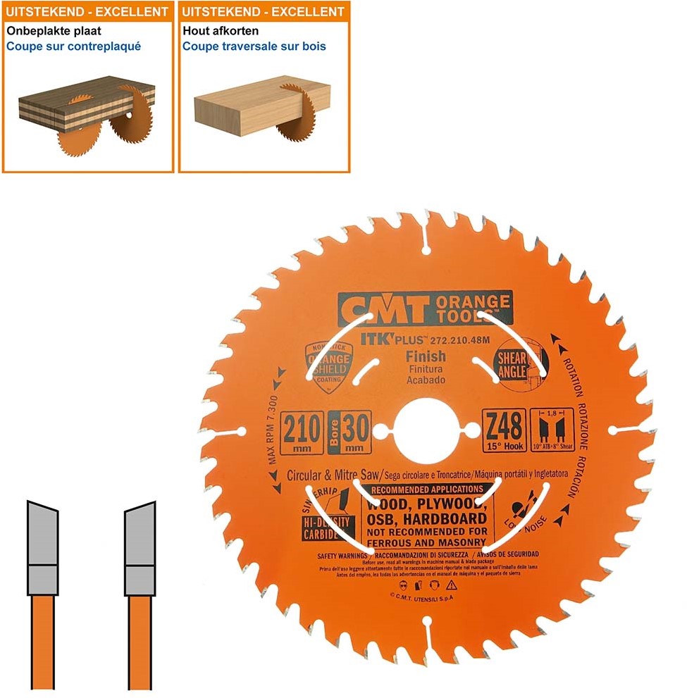 CMT 272.210.48M Ultra ITK fijn vertand zaagblad 210 x 30 x 48T