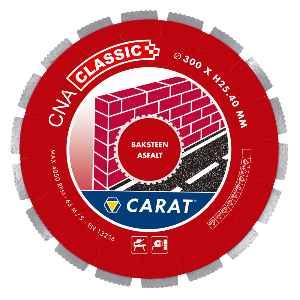 Carat CNAC300500 Diamantzaagblad BAKSTEEN / ASFALT CNA CLASSIC 300x30,0MM