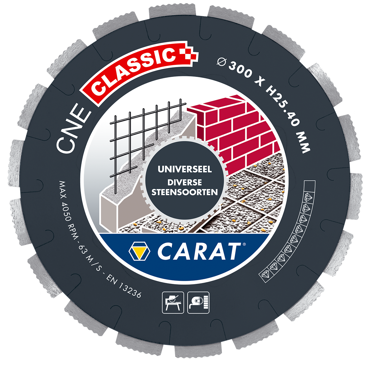 Carat CNEC300400 Diamantzaagblad UNIVERSEEL CNE CLASSIC 300x25,4MM