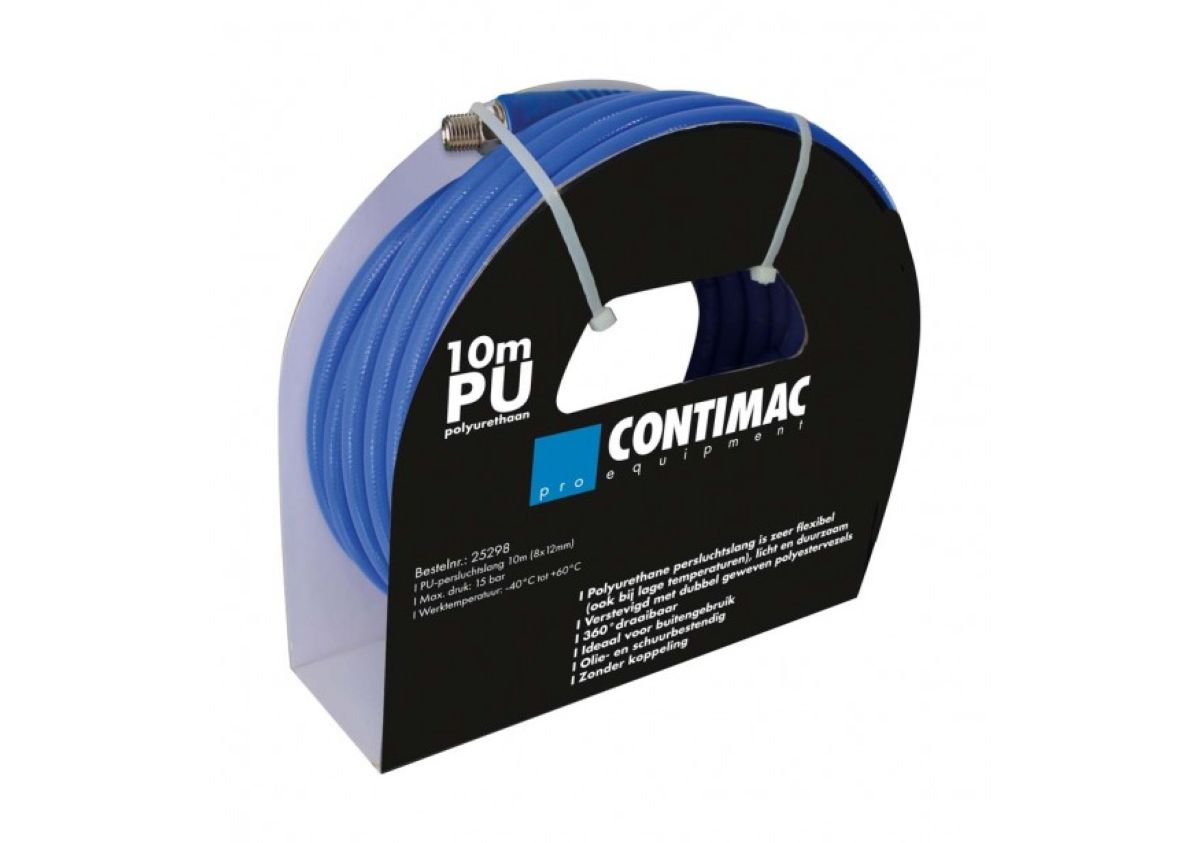 Contimac 25298 Persluchtslang in PU (12x8mm) 10m - zonder koppeling