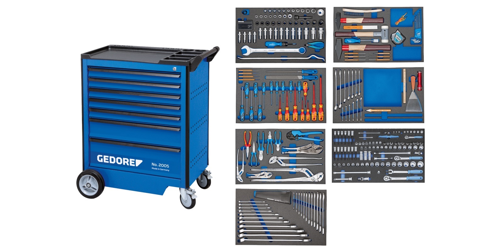 Gedore 3100073 2005 S-270 TRUCK Gereedschapwagen met 7 laden 270-Delig