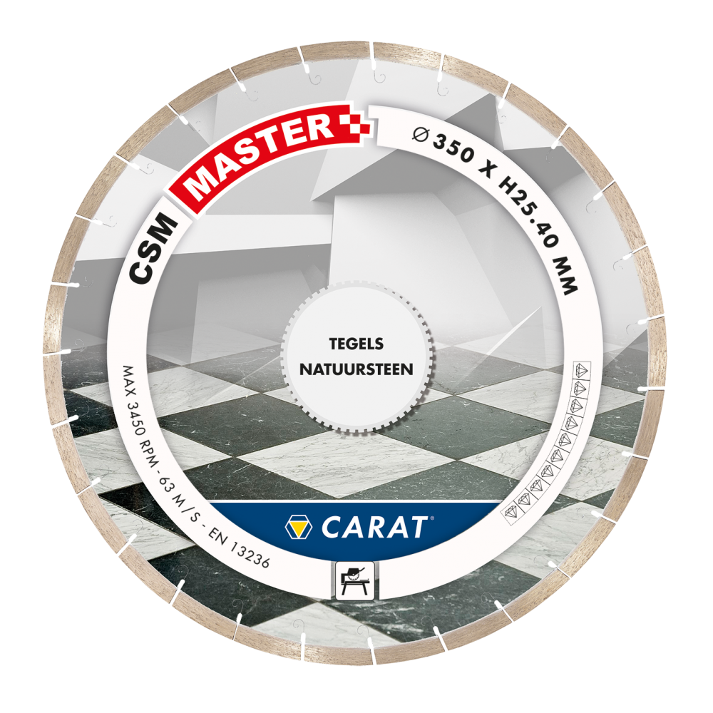 Carat CSMM350400 CARAT Diamantzaagblad TEGELS 350x25, 40MM CSM MASTER