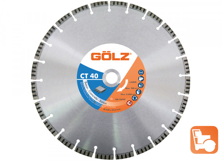 Gölz CT40351 CT40 Diamantzaagblad Beton Premium 350 x 25.4 mm