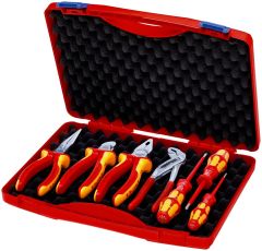 Knipex 002115 Gereedschapsbox gevuld "RED" Electro Set 2