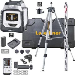 Laserliner 052.500A DuraPlane 360 Set Horizontale 360 graden lijnlaser met 175cm statief, ontvanger en nivelleerlat 3m