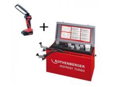 Rothenberger 1000001703 Rofrost Turbo 1 1/4" R290 Pijpbevriezingssysteem + 6 reduceerschalen + RO FL180 Lamp set