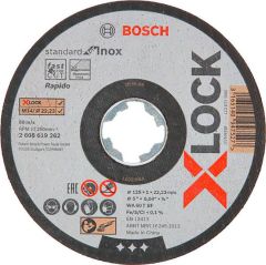 X-LOCK Slijpschijven Standard For Inox 125x1x22,23 10 stuks in blik 2608619267