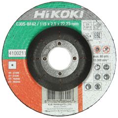 HiKOKI Accessoires 4100212-25 C24R Doorslijpschijf voor steen 125 x 3 x 22,23 mm per 25 stuks