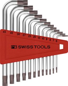 PB Swiss Tools PB410.H 6-45 CN 410.H 6-45 CN Haakse schroevendraaiersets voor Torx®-schroeven, in kunststof houder