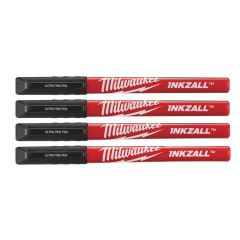 Milwaukee Accessoires 48223164 INKZALL™ Fine Tip Black Pens - 4 stuks