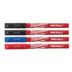 Milwaukee Accessoires 48223165 INKZALL™ Fine Tip Colour Pens - 4 stuks