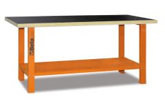 Beta 056000401 Werkbank met houten werkblad, 2000x930x720 mm - oranje