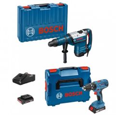 Bosch Blauw 0615A5003U GBH 8-45 DV Boorhamer + GSB18V-21 Klopboormachine + 5 jaar dealer garantie!