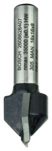 Bosch Blauw Accessoires 2608628407 V-groeffrees, 8 mm, D1 16 mm, L 16 mm, G 45 mm, 90° 8 mm, D1 16 mm, L 16 mm, G 45 mm, 90°