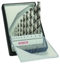 Bosch Blauw Accessoires 2607010535 10-delige Robust Line metaalborenset HSS-G, 135° 1, 2, 3, 4, 5, 6, 7 8 9 10 mm, 135°