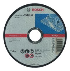 Bosch Blauw Accessoires 2608603165 Doorslijpschijf recht Standard for Metal A 60 T BF, 125 mm, 22,23 mm, 1,6 mm