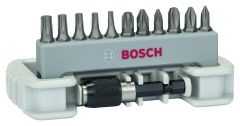 Bosch Blauw Accessoires 2608522129 11-delige schroefbitset inclusief bithouder PH1, PH2, PH3, PZ1, PZ2, PZ3, T10, T15, T20, T25, T30, 25 mm