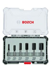 Bosch Blauw Accessoires 2607017466 6-delige rechte freesset met schacht van 8 mm