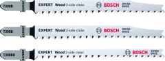 Bosch Blauw Accessoires 2608900559 Expert ‘Wood 2-side clean‘ 3-delige decoupeerzaagbladenset T308B/BO