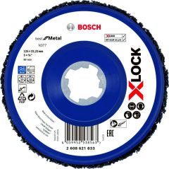 Bosch Blauw Accessoires 2608621833 X-LOCK N377 Metal reinigingsschijf, schijfdiameter 125 mm, asgatdiameter 22,23 mm X-LOCK, 125 mm, 22,23 mm, SiC