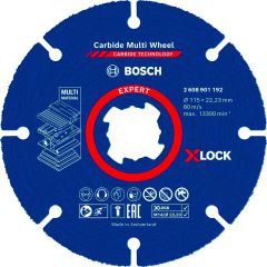 Bosch Blauw Accessoires 2608901192 Expert Carbide Multi Wheel X-LOCK doorslijpschijf 115 mm, 22,23 mm