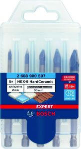 Bosch Blauw Accessoires 2608900597 Expert HardCeramic HEX-9 boorset 4/5/6/8/10 mm 5-delig