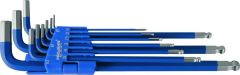 Projahn 3613 Stiftsleutelset, zeskant, lange uitvoering, blauw 1,5 - 10 mm, 9 delig