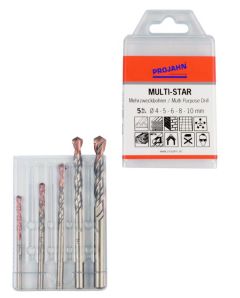 Projahn 57002 Multistar Mulitboren set 5 delig. 4, 5, 6, 8, 10 mm