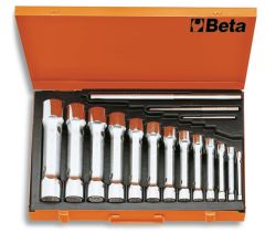 Beta 009300098 930/C13 13-delige set pijpsleutels, twaalfkant en zware uitvoering (art. 930) in kistje