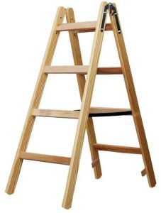 1481040 Houten ladder 2x4 sporten Hoogte bok ladder 1,2m