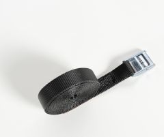 Sjorband 25mm. gesp zwart 1.0m eindloos