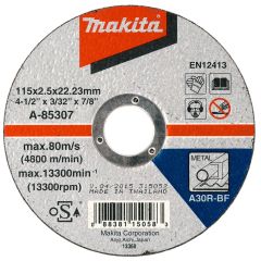Makita Accessoires A-85307 Doorslijpschijf Metaal 115 x 22.2 mm 1 stuks