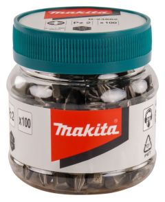 Makita Accessoires B-24882 Schroefbit PZ2x25mm in pot 100 stuks
