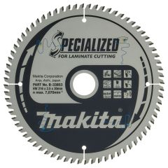 Makita Accessoires B-33853 Afkortzaagblad Specialized Laminaat TCG 216 x 30 x 2,5 mm T72