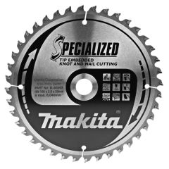 Makita Accessoires B-40593 Afkortzaagblad Hout (noest/spijker) Embedded Tip 190x20x2,2 40T 5g