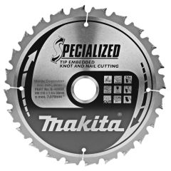Makita Accessoires B-40602 Afkortzaagblad Hout (noest/spijker) Embedded Tip 216x30x2,2 24T 5g
