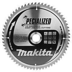 Makita Accessoires B-40630 Afkortzaagblad Hout (noest/spijker) Embedded Tip 260x30x2,3 64T 5g