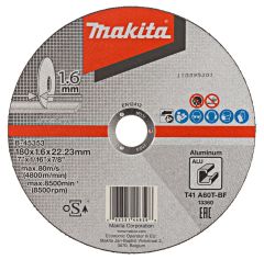 Makita Accessoires B-45353 Doorslijpschijf 180x22,23x1,6mm aluminium