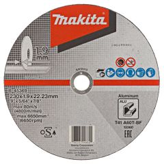 Makita Accessoires B-45369 Doorslijpschijf 230x22,23x1,9mm aluminium