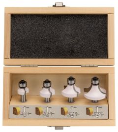 Makita Accessoires D-53534 Freesset afrondfrees met kogellager schachtdiameter 8 mm 4-delig In houten kist