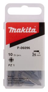 Makita Accessoires P-06096 Schroefbit PZ1x25 10 st.