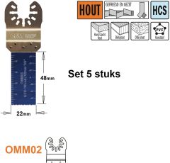 CMT OMM02-x5 Multitoolzaagblad voor hout 22 mm 5 Stuks