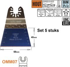 CMT OMM07-x5 Multitoolzaagblad voor hout 68 mm 5 Stuks