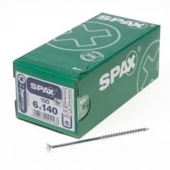 SPAX 1081010601405 Spaanplaatschroef 6x 140 mm Verzonken Multikop Kruis Z3 Deeldraad WIROX 100st