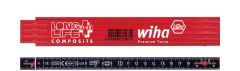 Wiha 37067 Duimstok LongLife® Plus Composite 2 m metrisch, 10 delen (37067) rood/ zwart