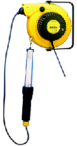 Zeca 800168 5908/328 Veerkabelhaspel met looplamp en transformator.15 mtr 230 Volt