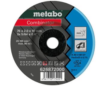 Metabo Accessoires 626872000 Doorslijp-/afbraamschijf Combinator Inox 76 x 2,5 x 10 mm 3 stuks